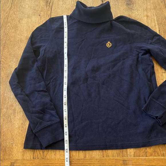 Lauren Ralph Lauren Small Crest Turtleneck Navy Blue Preppy - Picture 3 of 5